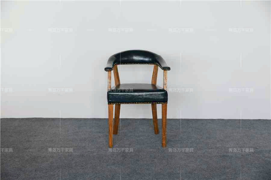 美式實(shí)木鉚釘扶手椅 圈椅